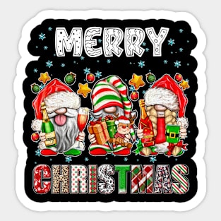 Merry Christmas Gnome Family Funny Xmas Tree Women Men Kids Sticker